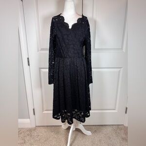 Missmay Black Lace Fit & Flare Midi Dress XXL Mother of the Bride LBD Formal